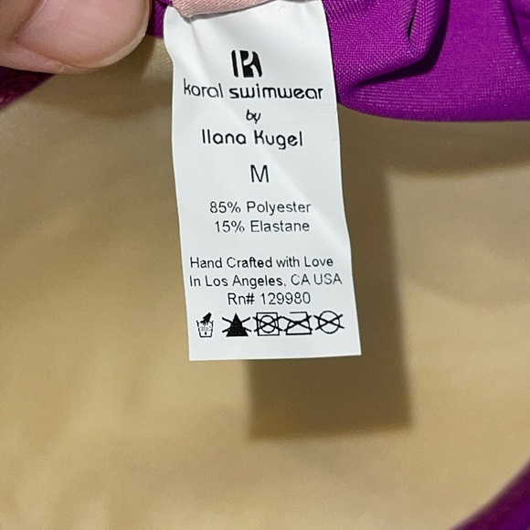 KORAL Swim Bikini Set Bandeau Top Tie Bottoms S/M - Picture 9 of 17